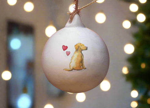 Labrador Yellow Ceramic Round Bauble